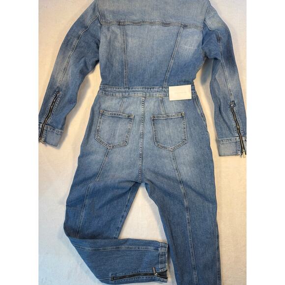 Jonathan Simkhai Denim Zipper Utility Jumpsuit Jean BodySuit Onesie 6 Small - Picture 13 of 16